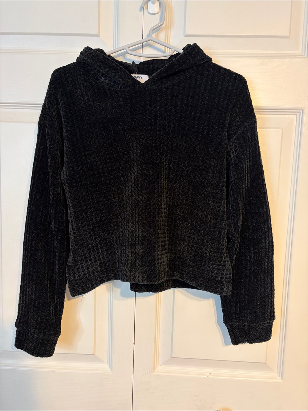 Old Navy Black Chenille Hooded Pullover